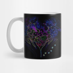 Black Panther Art - Flower Bouquet with Glowing Edges 4 Mug